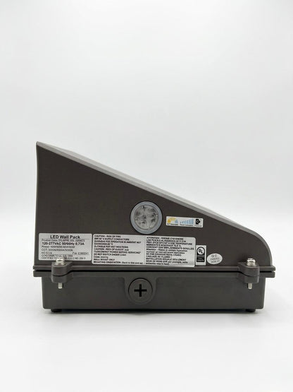 80W LED Full Cutoff Wall Pack, 3000K/4000K/5000K CCT Tunable, Photocell Sensor