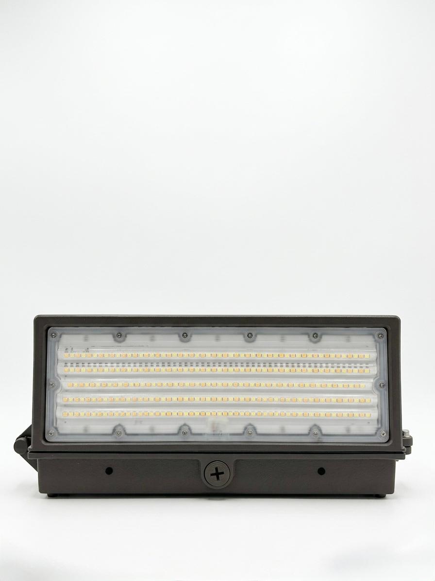 AHA LIGHTING Full Cutoff 80W LED Wall Pack | Battery Backup | Photocell Dusk To Dawn | 3CCT Tun… – Dark Bronze Product View 3