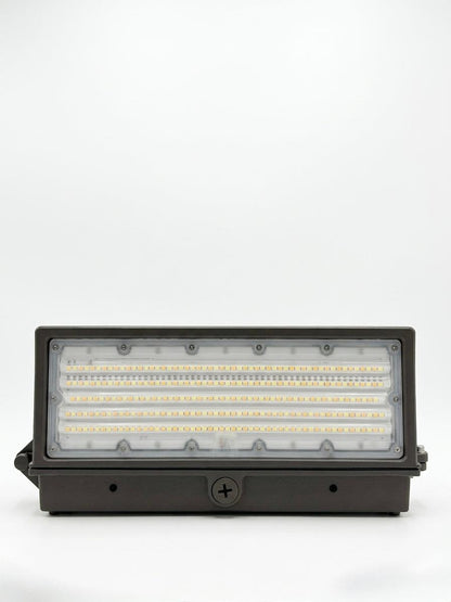 AHA LIGHTING Full Cutoff 80W LED Wall Pack | Battery Backup | Photocell Dusk To Dawn | 3CCT Tun… – Dark Bronze Product View 3