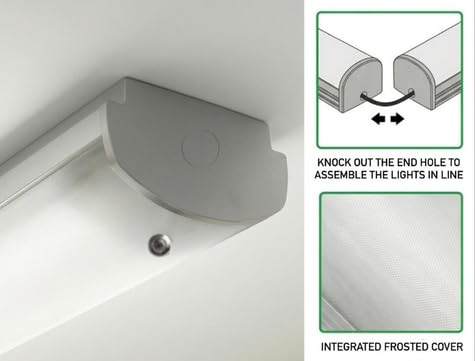 AHA LIGHTING 4ft LED Wraparound Light with Emergency Battery Backup | Up to 5,800 Lumens | 46W | 3 CCT Tunable | 120-277V