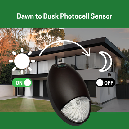 12W LED MINI WALL PACK, 5000K CCT, INTEGRATED PHOTOCELL, EMERGENCY BATTERY BACKUP, DARK BRONZE - AHA Lighting LED