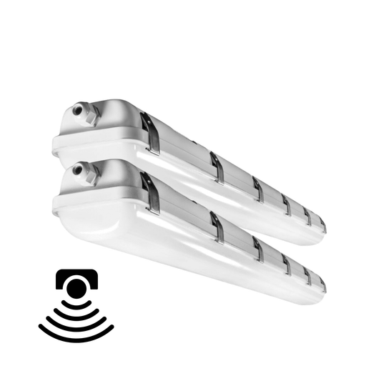 AHA LIGHTING 2 Pack LED Vapor Tight | 4ft | 40/50/60W | IP65 | Dimmable | 3CCT Tunable | Motion Sensor