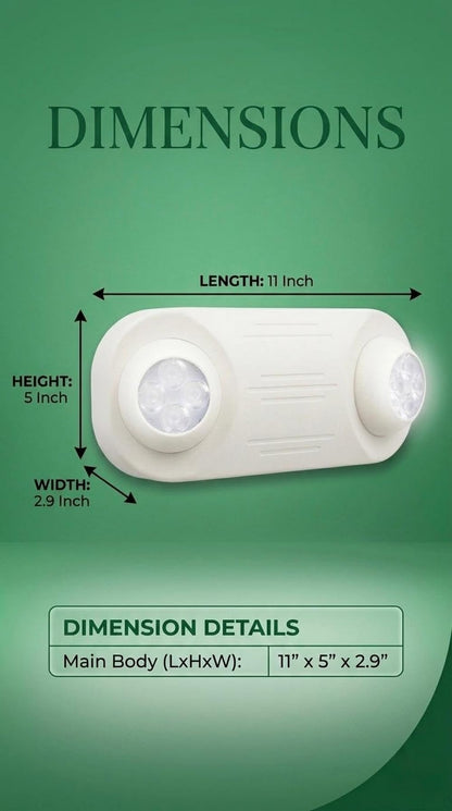 AHA LIGHTING Indoor Super Bright Emergency Light | 1590lm  | 90-Min Battery Backup | 120-277V | Wall Mount