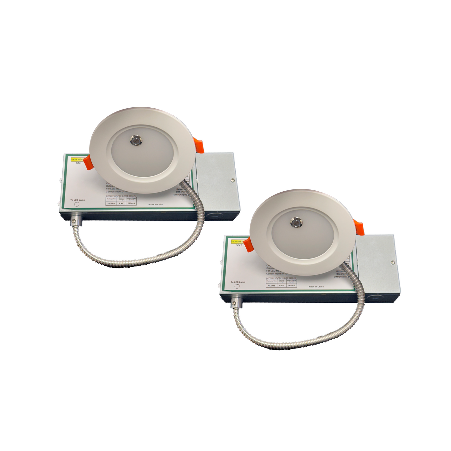 4" 9W ULTRA SLIM LED DOWNLIGHT, 2700K/3000K/3500K/4000K/5000K CCT TUNABLE, 10W EMERGENCY BATTERY BACKUP, 639 LUMENS, 100-270V (2-PACK) - AHA Lighting LED