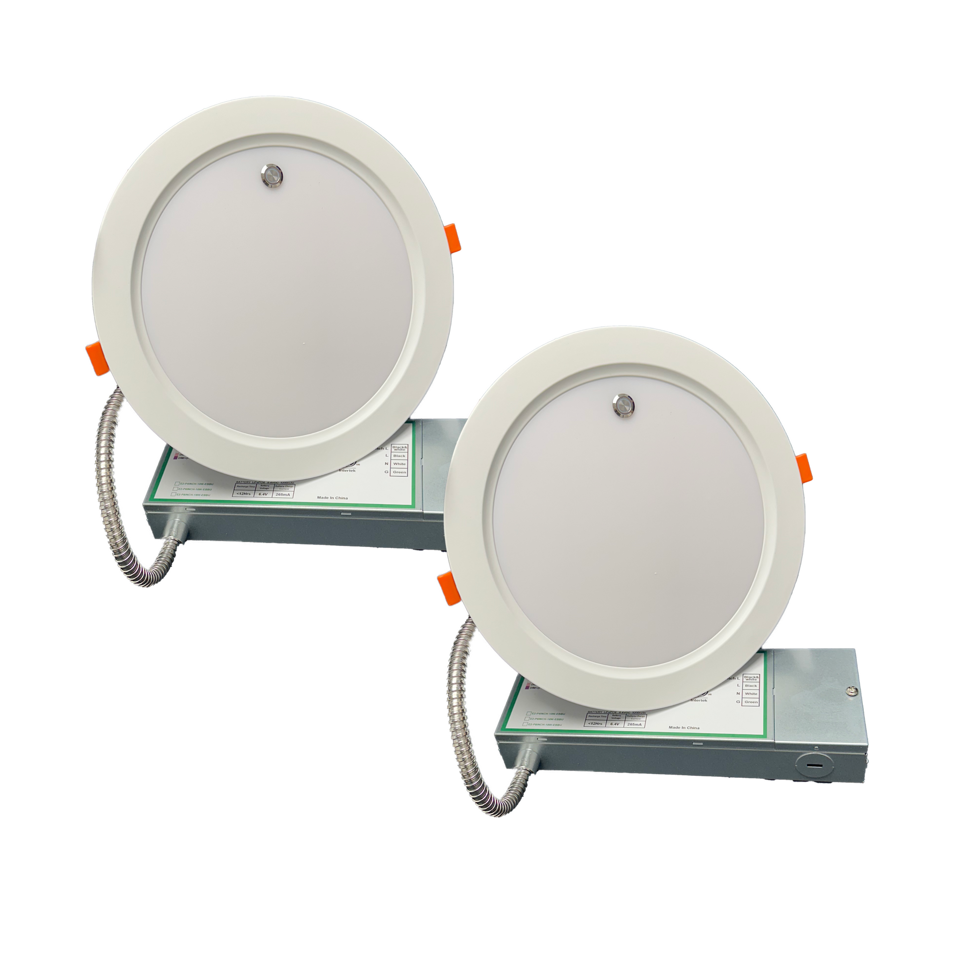 8" 18W ULTRA SLIM LED DOWNLIGHT, 2700K/3000K/3500K/4000K/5000K CCT TUNABLE, 10W EMERGENCY BATTERY BACKUP, 100-277V (2-PACK) - AHA Lighting LED