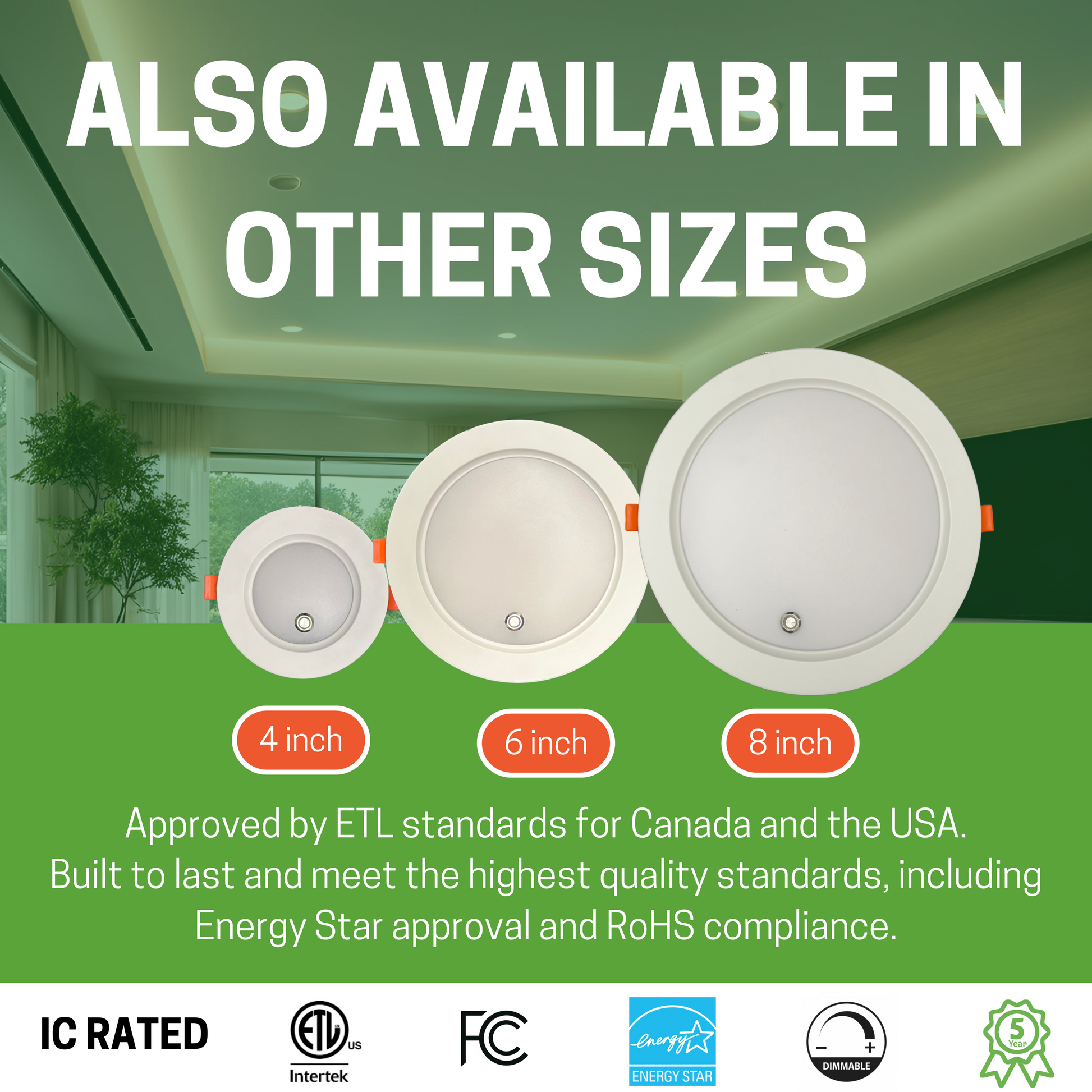 4" 9W ULTRA SLIM LED DOWNLIGHT, 2700K/3000K/3500K/4000K/5000K CCT TUNABLE, 10W EMERGENCY BATTERY BACKUP, 639 LUMENS, 100-270V (2-PACK) - AHA Lighting LED