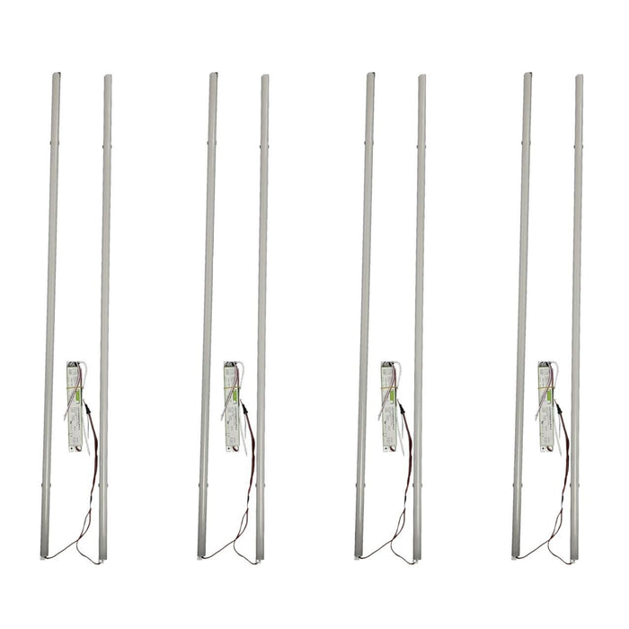 AHA LIGHTING 4ft LED Magnetic Strip Retrofit Kit | 5,400 Lumens | 4000K | 120-277V | 0-10V Dimmable | 40W | 4 Pack