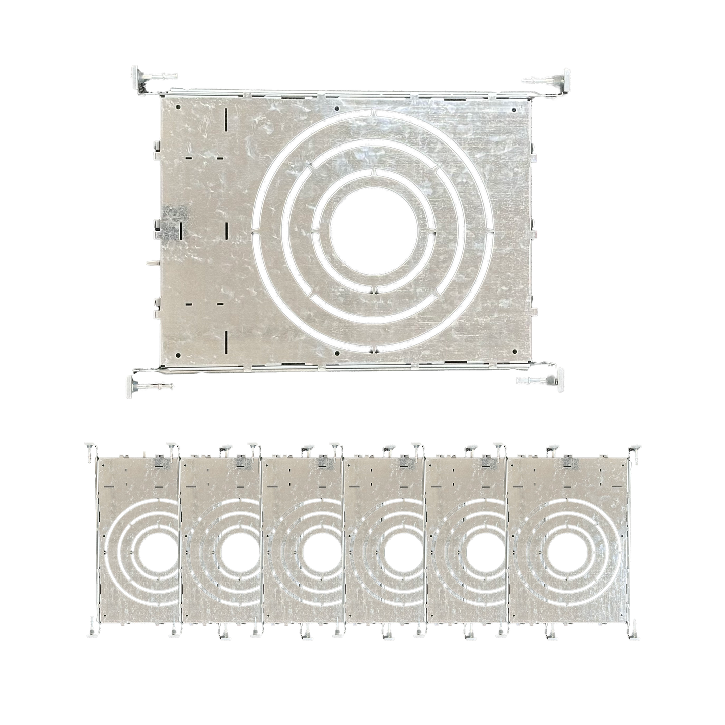 20 Pack New Construction Pre-Mounting Plate with Hanger Bars, 3/4/6/8 Inch Cut Holes - AHA Lighting LED
