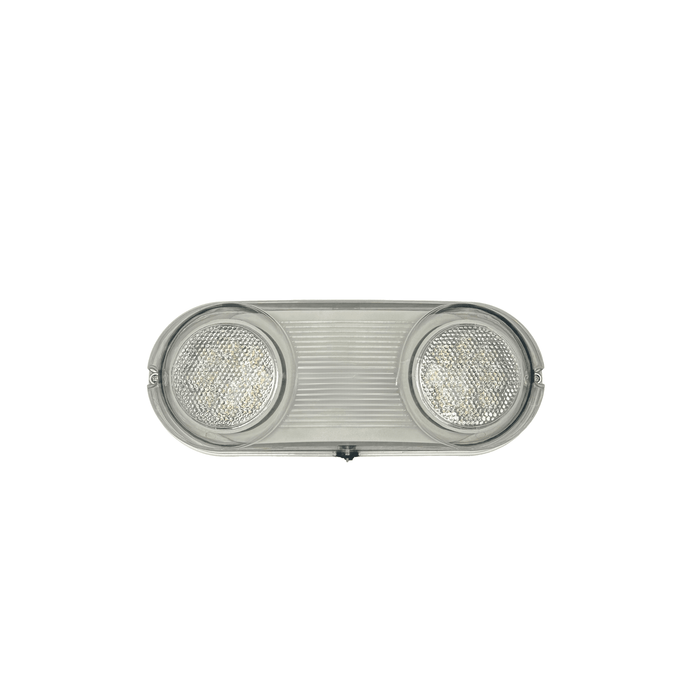 AHA LIGHTING Outdoor Dual Head Emergency Light | 2.4W | 90-Min Battery Backup | 120-277V | IP65