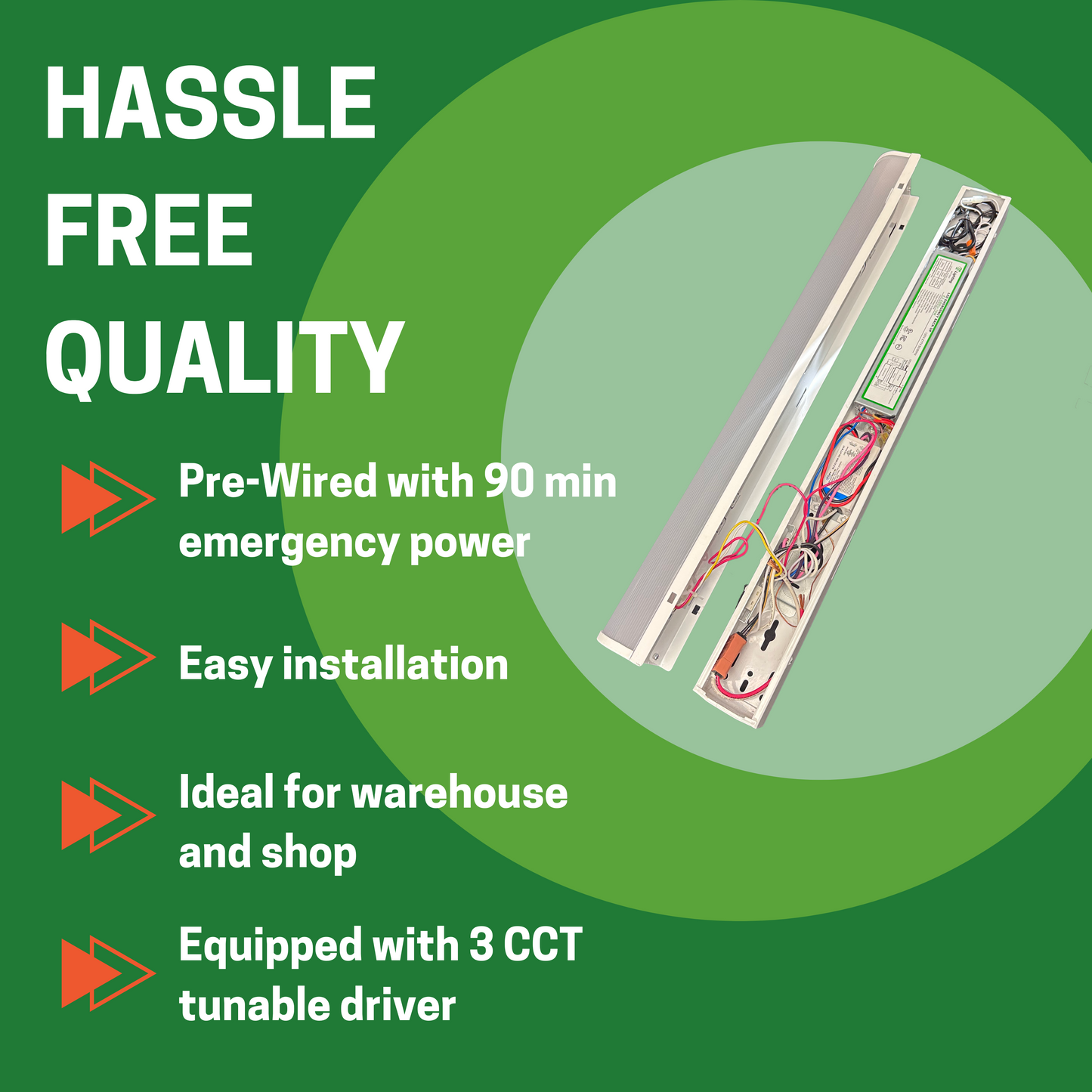 2FT SLIM LINEAR STRIP WITH EMERGENCY BATTERY BACKUP 10W FOR 90 MINS CCT AND WATTAGE TUNABLE 120-277V - AHA Lighting LED