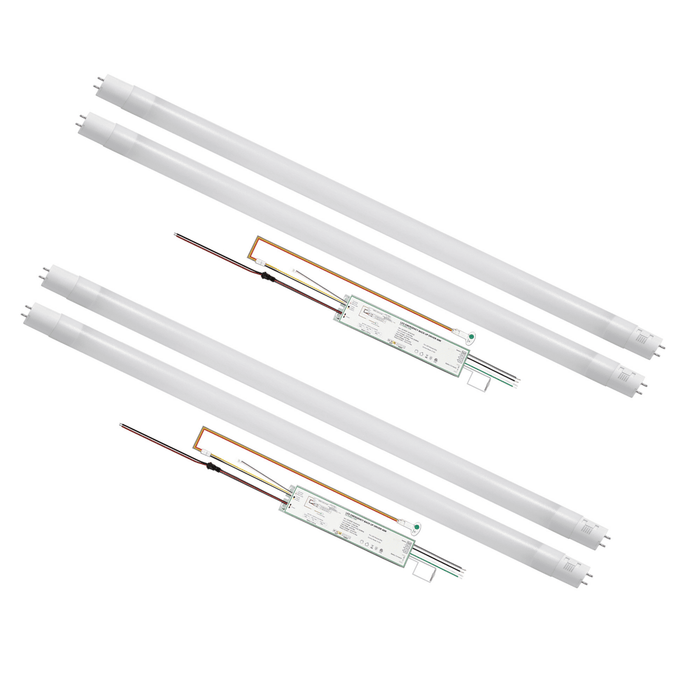 AHA LIGHTING 4ft LED Emergency Type C T8 Kit with 90-Min Battery Backup | 4,200 Lumens | 15W | 5 CCT Tunable | 120-277V | 2 Pack